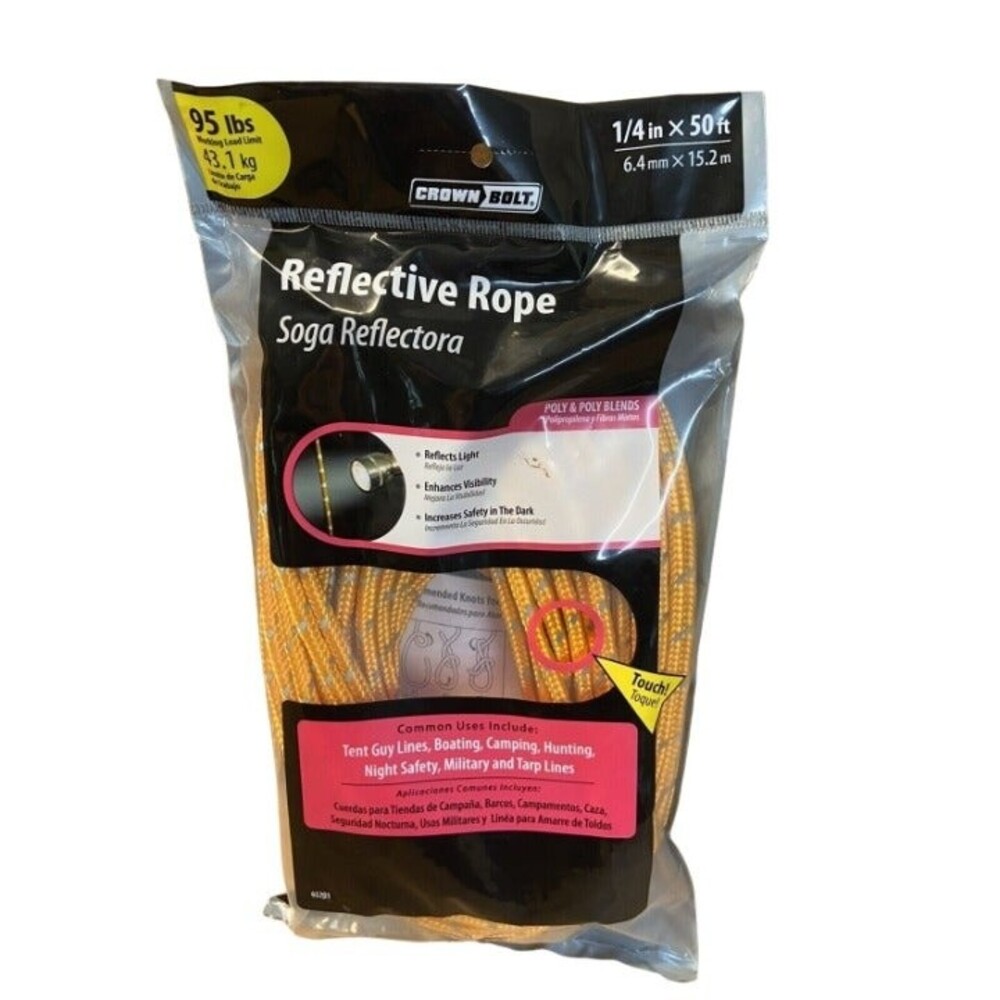 Paracord Bold Reflective Tent Rope Canopy Windproof Outdoor Camping Sports Gold